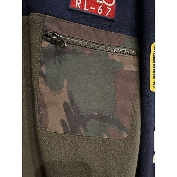 POLO RALPH LAUREN Fleece Pullover Jacket 1/4 Snap Camo RLPC 67 Men's Size Large - Picture 5 of 10